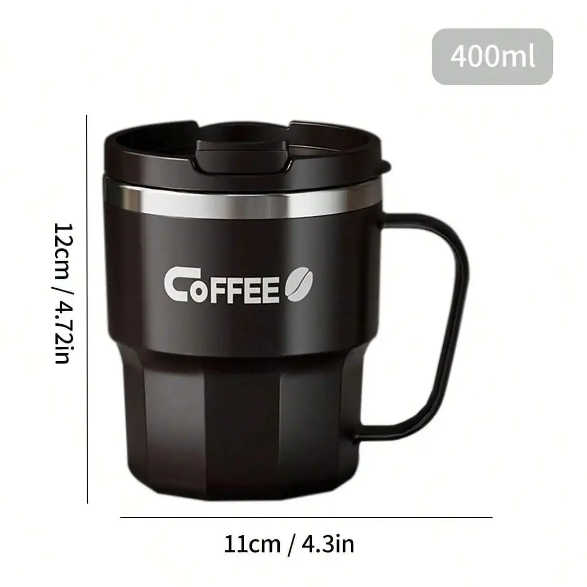 Double Layer Insulated Stainless Steel Coffee Mug - 400/480ML