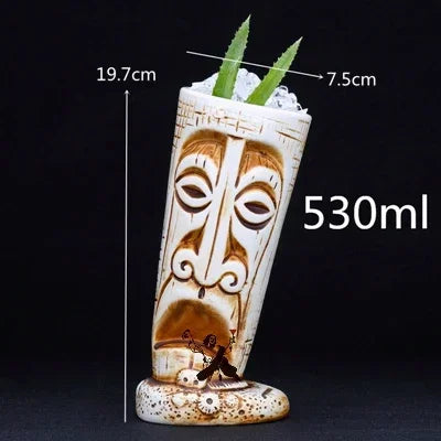 Colorful 450ml Hawaii Tiki Mug - Perfect for Cocktails & Beverages