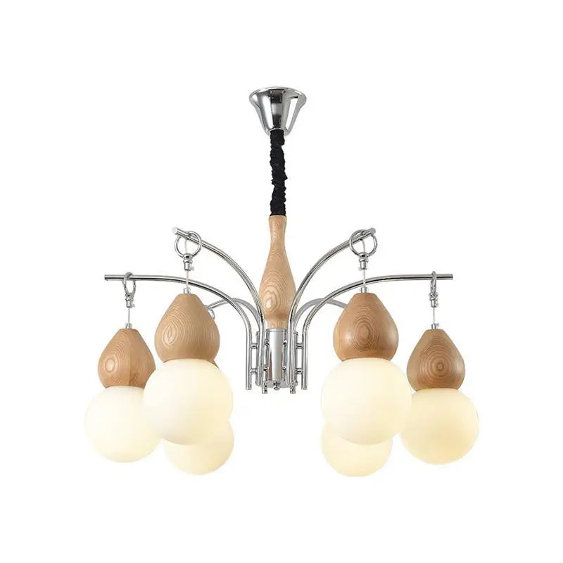 Elegant Walnut Chandelier | Eye Protection Pendant Light for Home