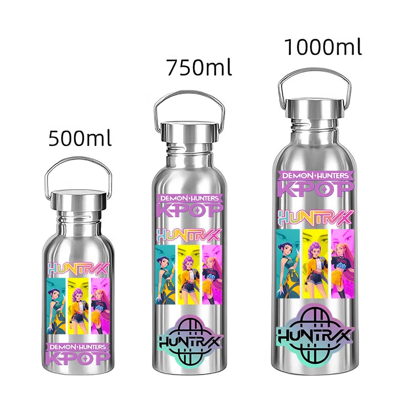 KPop Style Stainless Steel Water Bottle - 500/750/1000ML