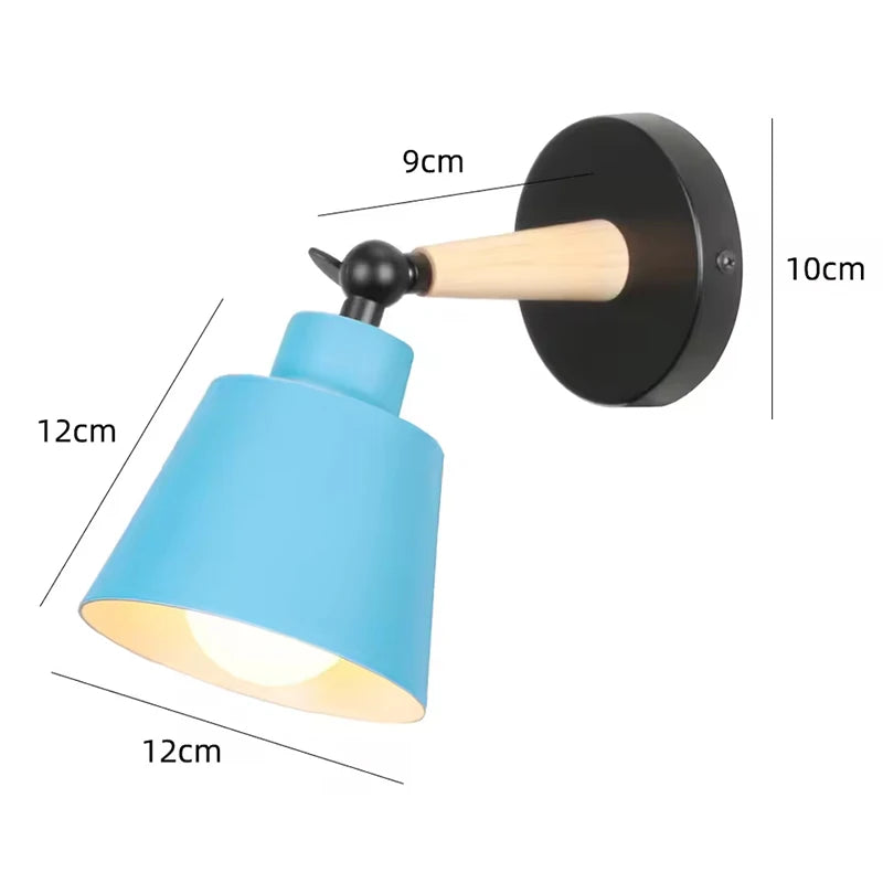 Modern Solid Wood LED Wall Lamp for Living Room & Bedroom Decor