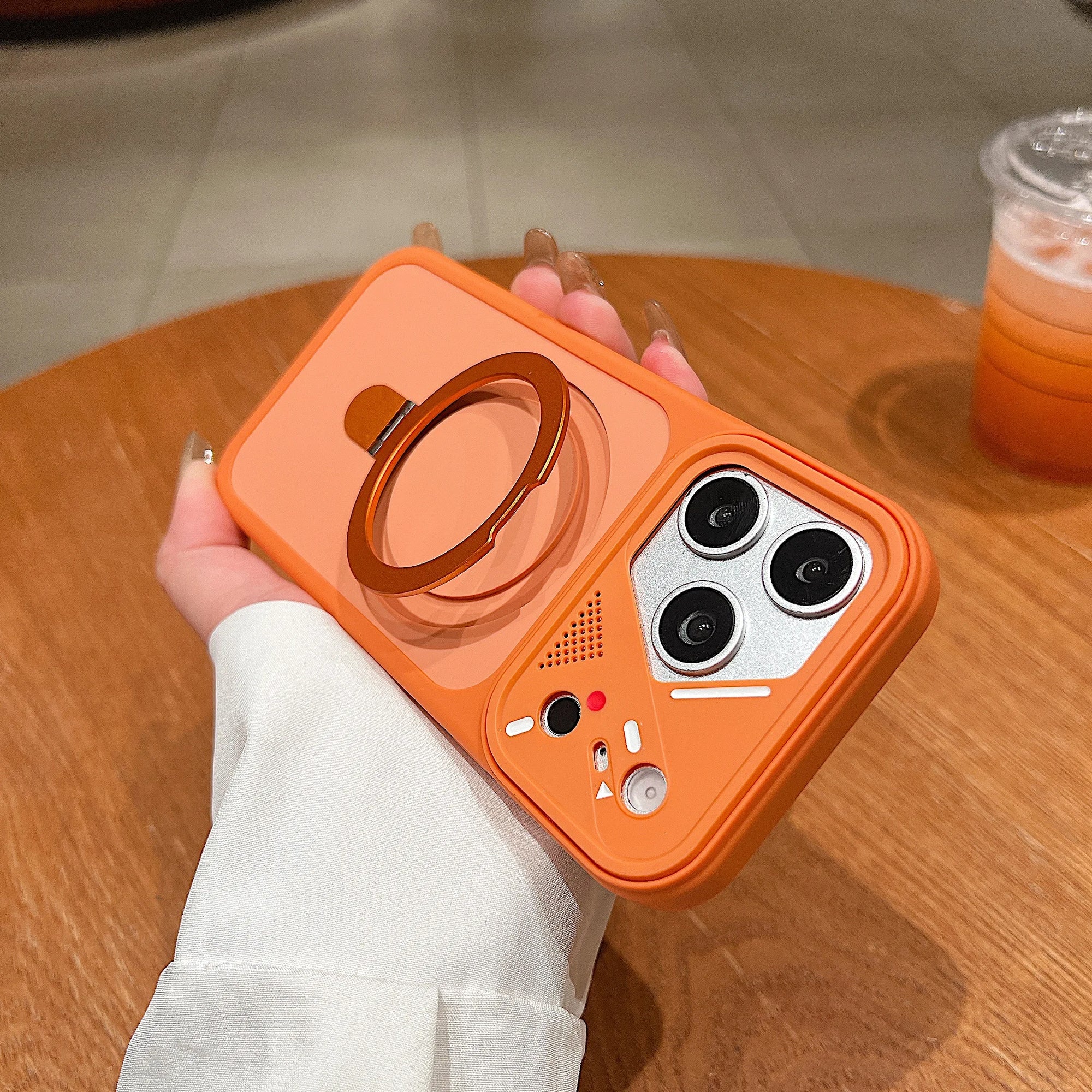 Luxury Magnetic Phone Case with Metal Ring Holder for iPhone 15-17