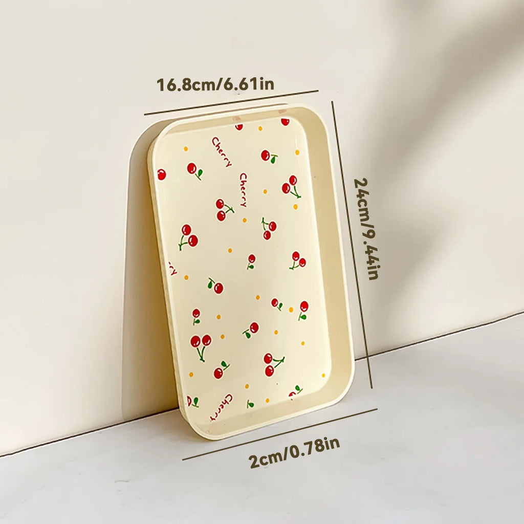 Cherry Pattern Decorative Serving Tray for Home & Kitchen