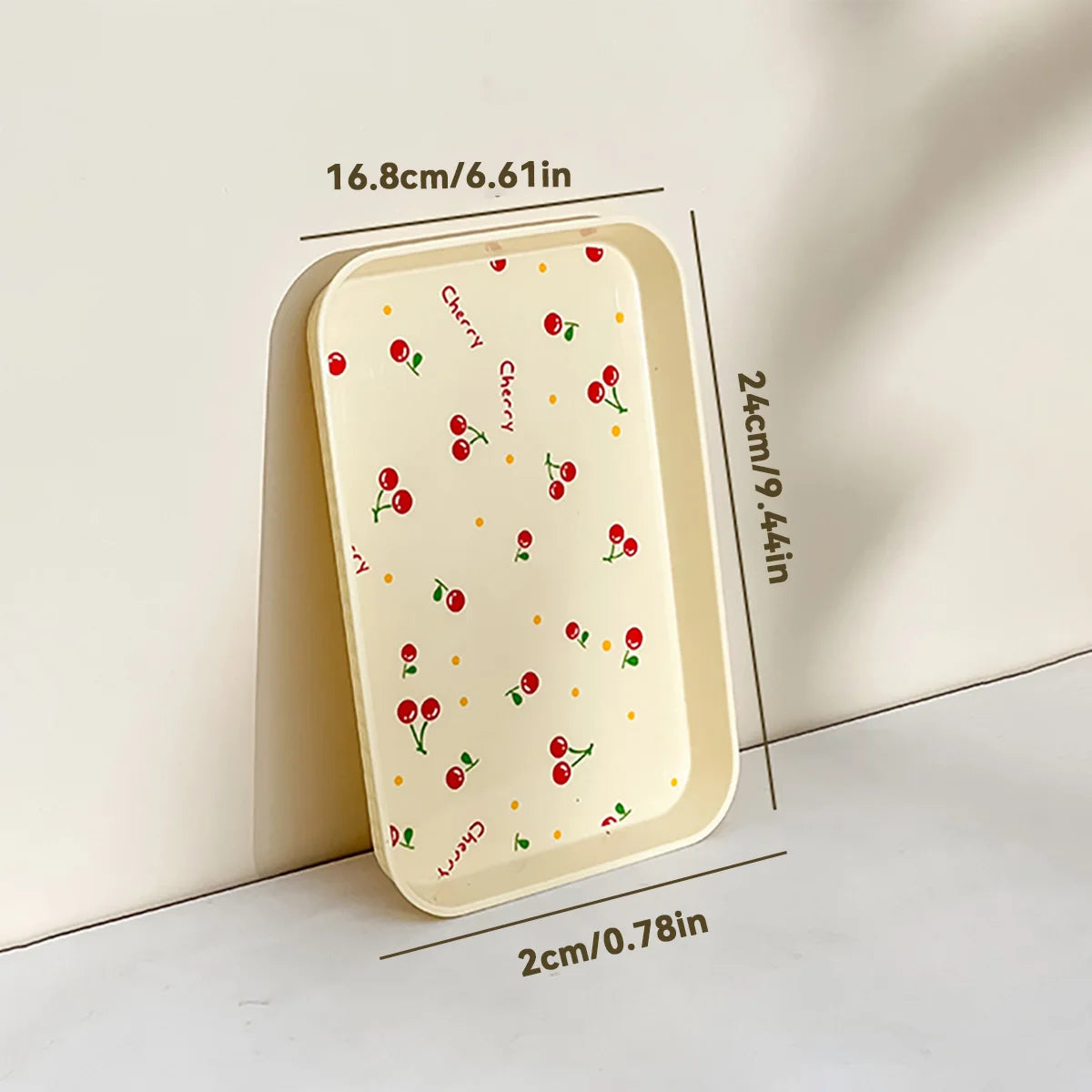 Cherry Pattern Decorative Serving Tray for Home & Kitchen