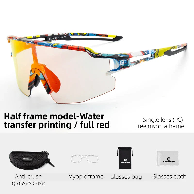ROCKBROS Photochromic Polarized Cycling Glasses for UV Protection