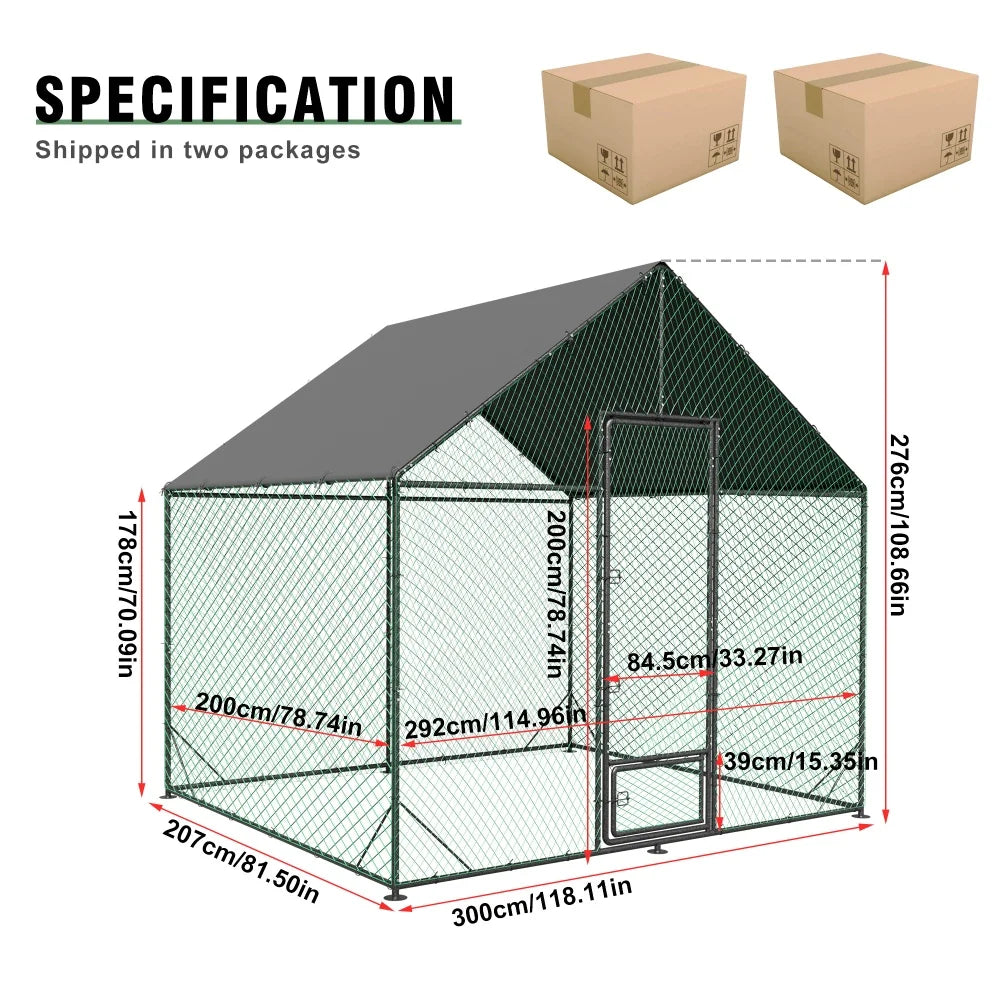 Heavy Duty XXL Chicken Coop with Waterproof Cover & Walk-In Design