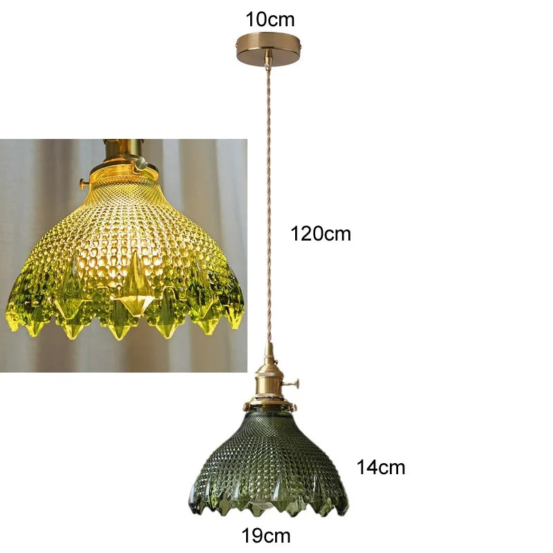 Elegant Copper Glass LED Pendant Lamp for Living Room & Kitchen