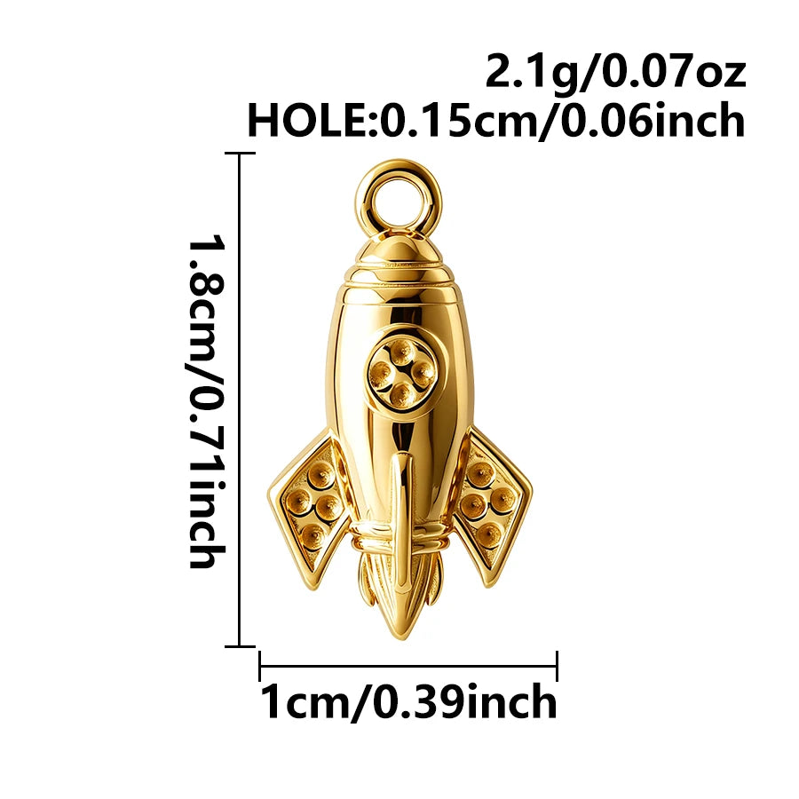 4pcs Funny Transportation Charms - Stainless Steel Pendants for DIY