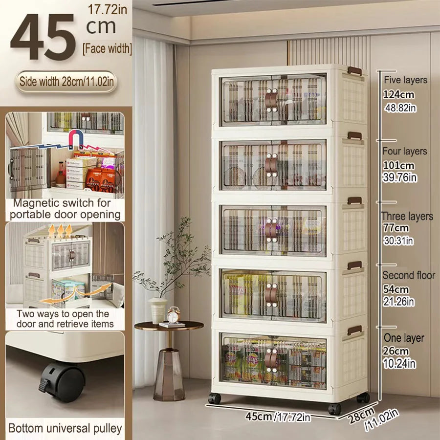 Eco-Friendly Large Capacity Folding Storage Cabinet - Space Saver