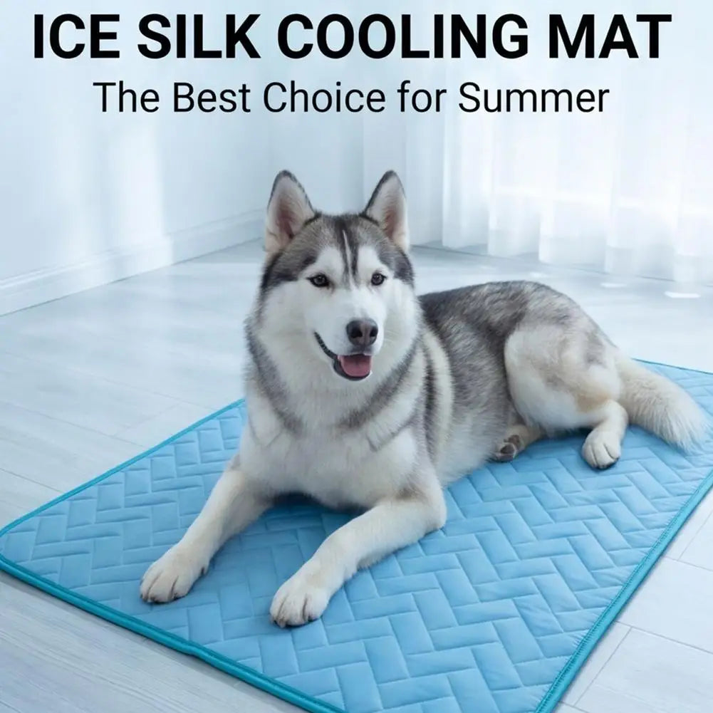 Cooling Pet Mat for Dogs & Cats - Summer Ice Silk Sleeping Pad