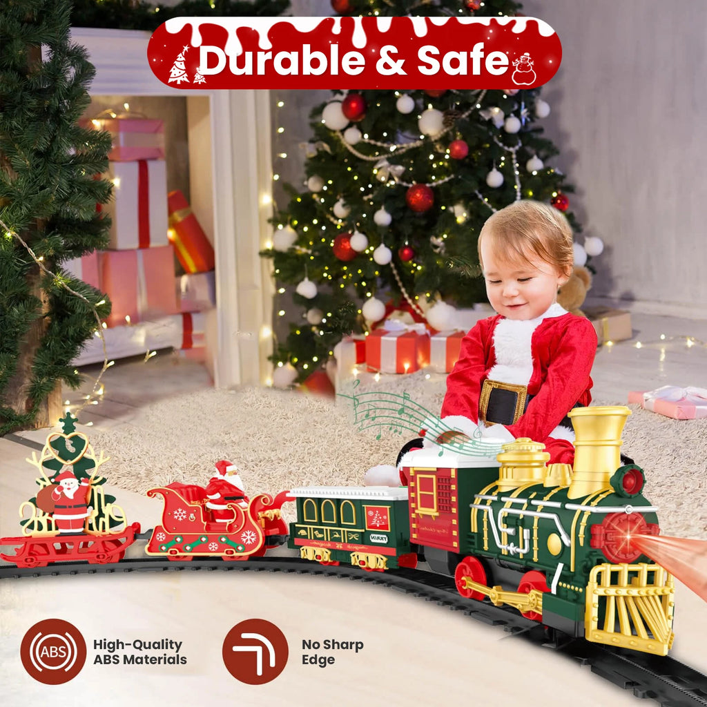 Festive Remote Control Electric Train Set with Lights & Sound - Holiday Fun