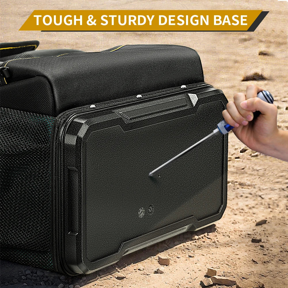 Durable Multifunctional Tool Backpack with Large Capacity & Rubber Base