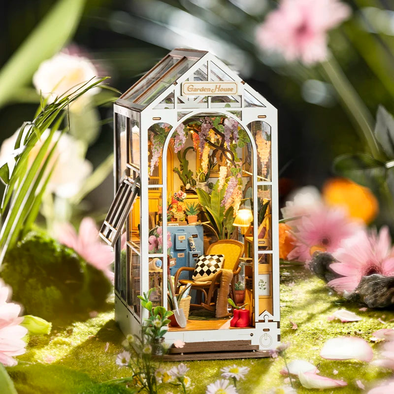 Robotime Garden House Book Nook DIY Kit - Perfect for Kids & Home Decor
