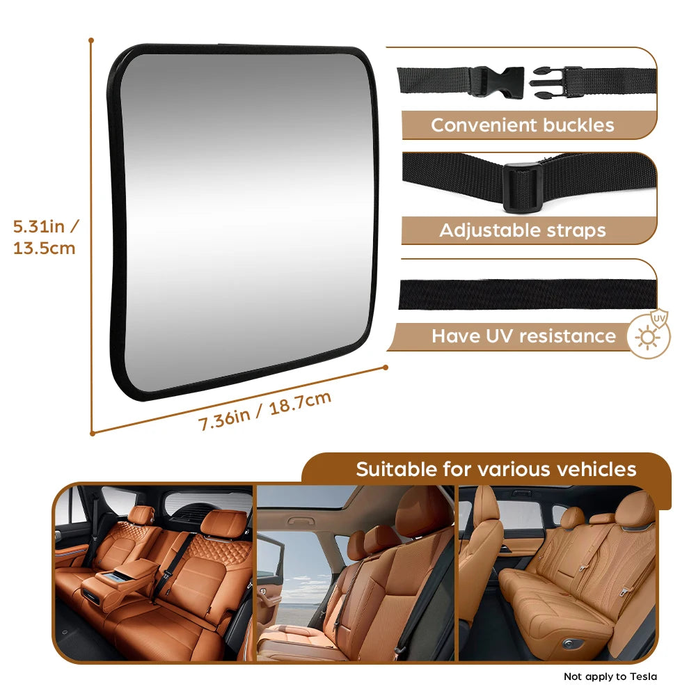 Shatterproof Baby Car Mirror - Safe Rearview for Infants, Easy Install