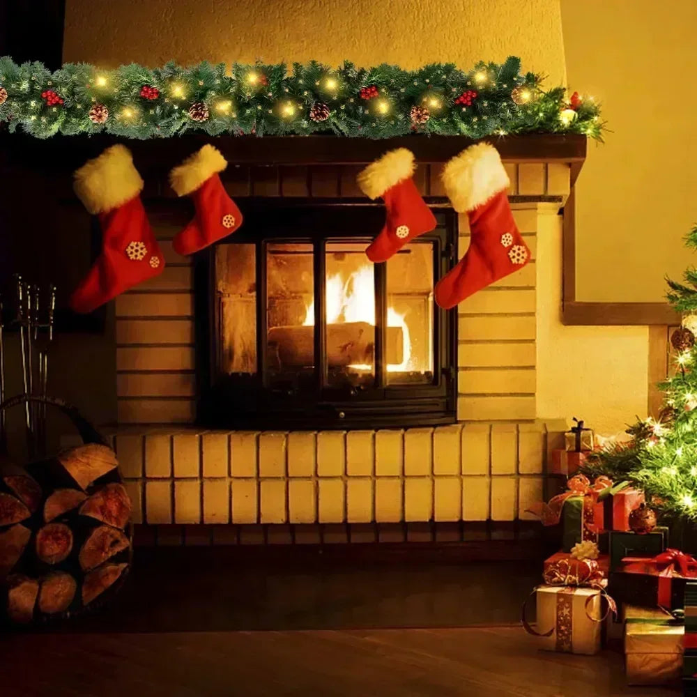 Stunning LED Christmas Garland: Rattan Wreath for Holiday Decor