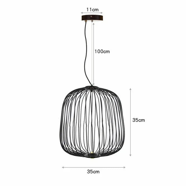 Nordic Mesh Spokes LED Pendant Light - Modern Bird Cage Design