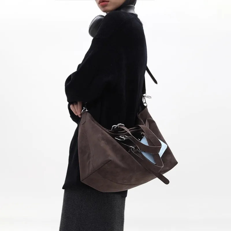 Chic Y2K Faux Suede Tote Bag – Versatile & Spacious for Women