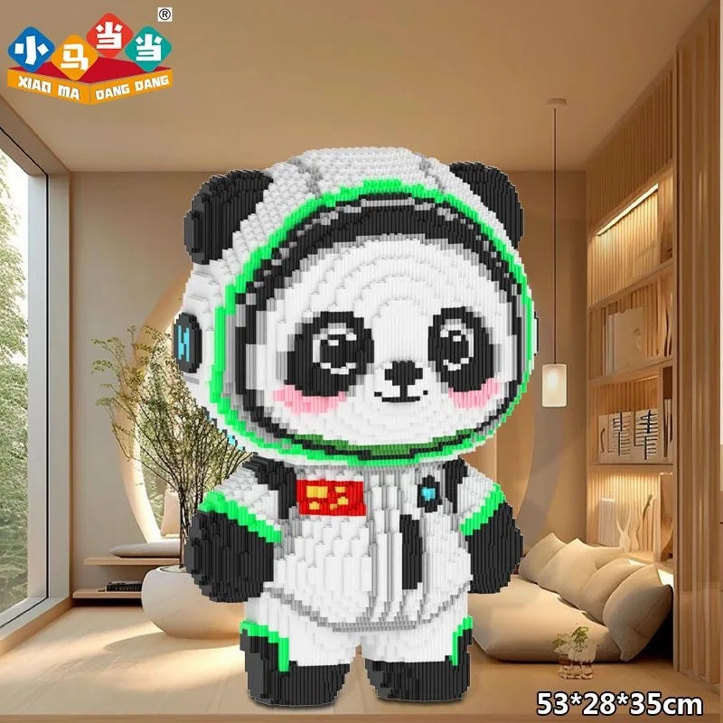 Cowboy Camouflage Panda Building Blocks - Fun 3D Puzzle Toy