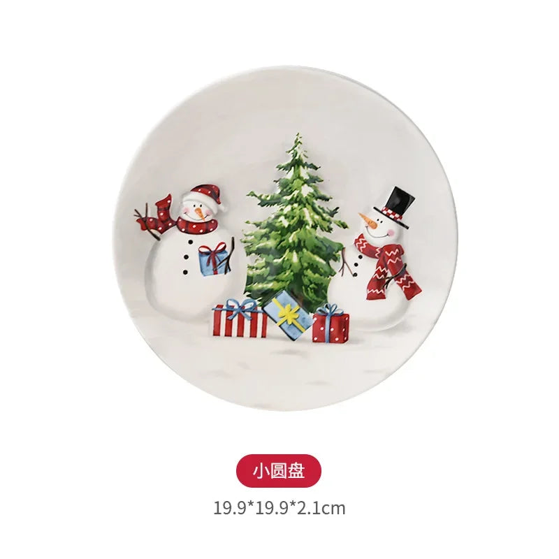 Adorable Christmas Snowman Ceramic Dish Set - Perfect Holiday Decor