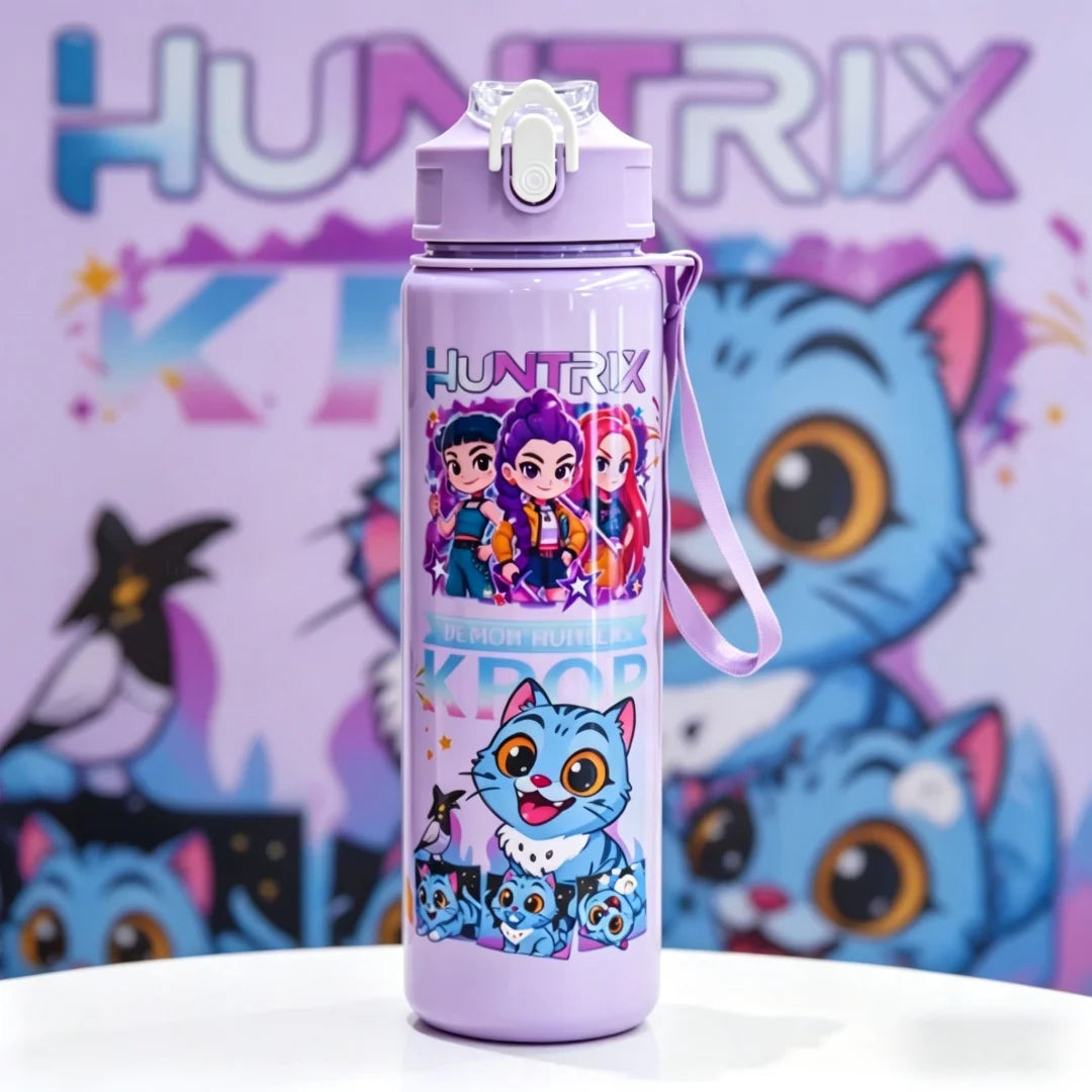 Fun 3D Printed Cartoon Water Bottle - Portable, Leakproof, 750ml