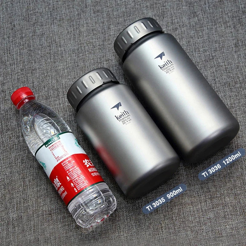 Keith Titanium Sports Bottle - Ultra-Light Durable Drinkware, 0.9L/1.2L