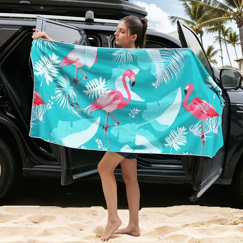 Quick-Dry Microfiber Beach Towel with Magnetic Fasteners