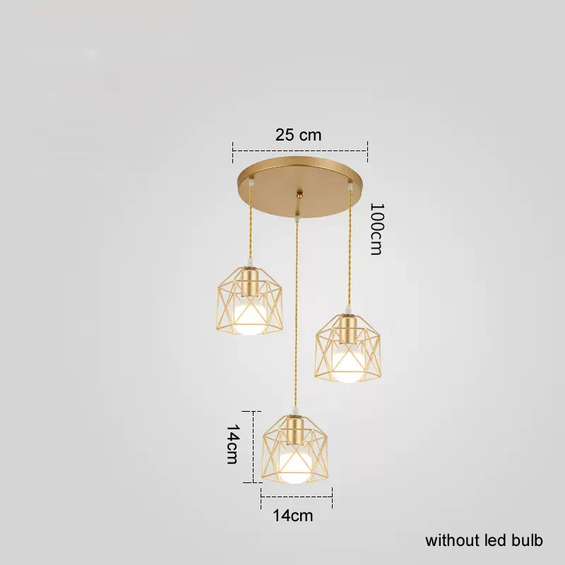 Modern Minimalist LED Pendant Light - Gold & Black Metal Fixture