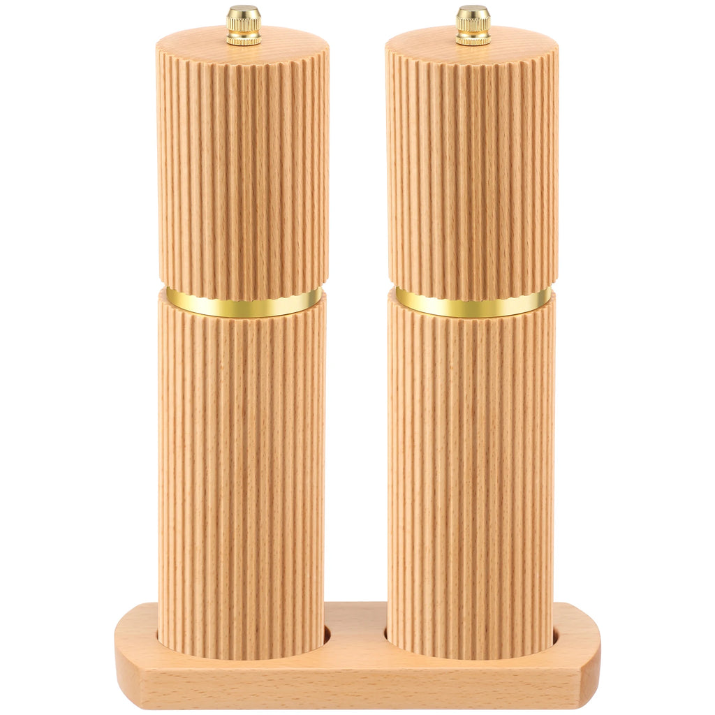 Wooden Salt and Pepper Grinder Set with Adjustable Coarseness