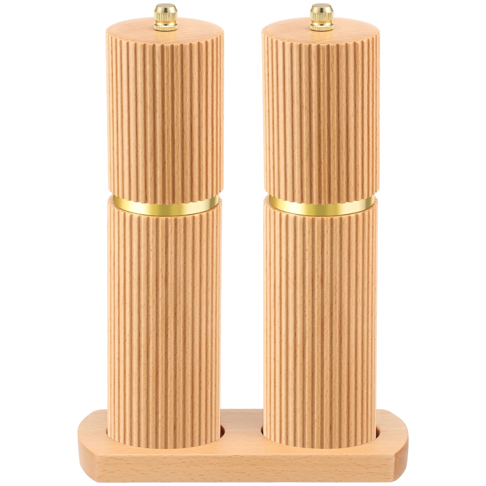 Wooden Salt and Pepper Grinder Set with Adjustable Coarseness