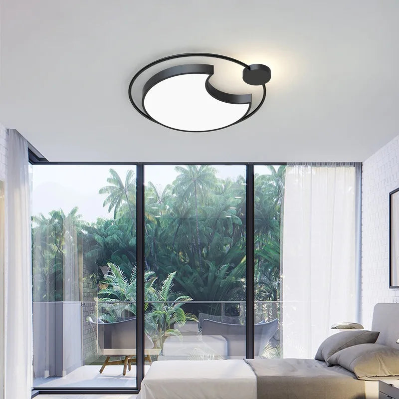 Modern Ultra-Thin Iron LED Ceiling Light for Living Spaces
