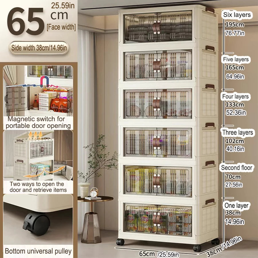 Eco-Friendly Large Capacity Folding Storage Cabinet - Space Saver