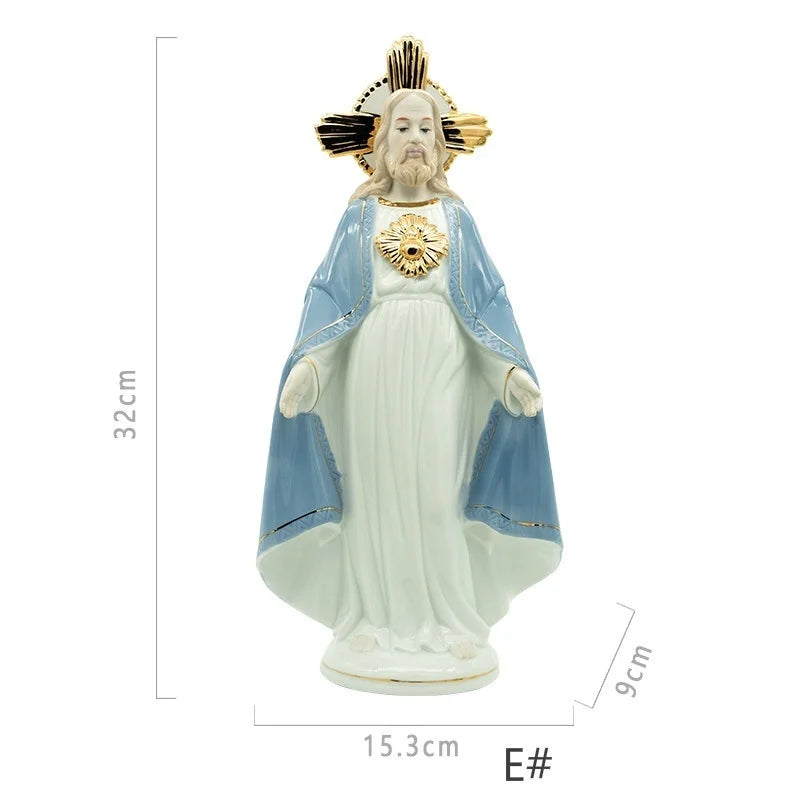 Elegant Madonna Resin Sculpture - Spiritual Home Decor Masterpiece