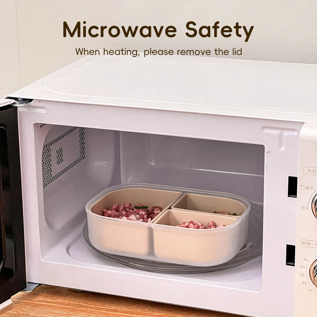 3-Compartment Food Storage Box for Fresh Keeping | Kitchen Organizer