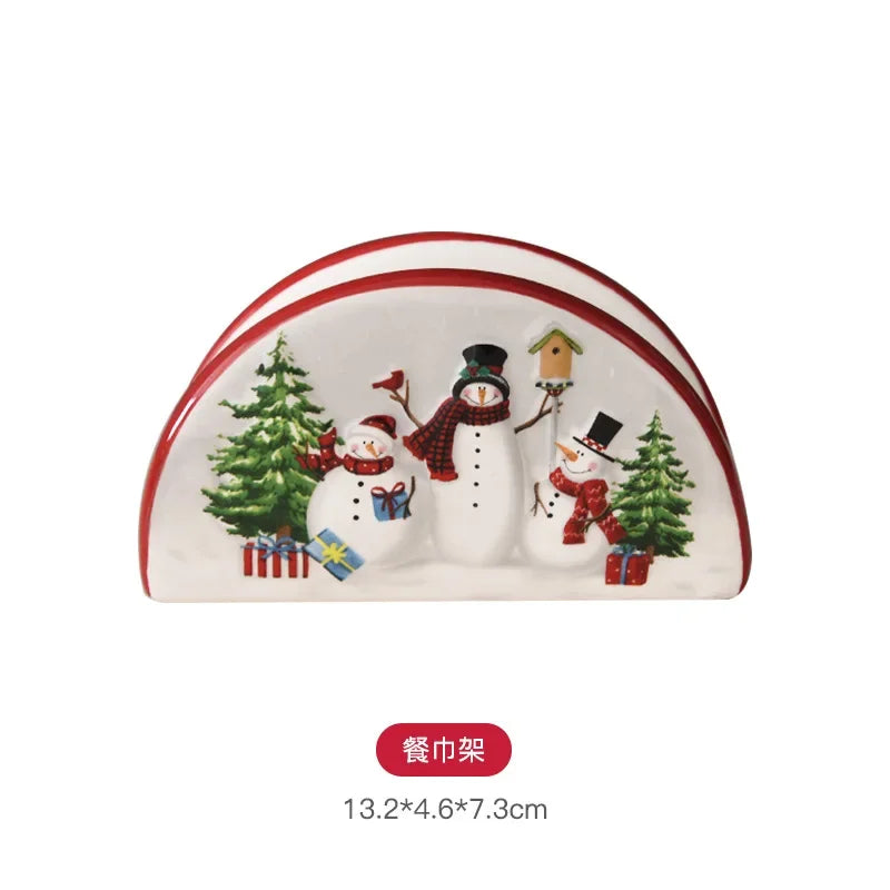 Adorable Christmas Snowman Ceramic Dish Set - Perfect Holiday Decor