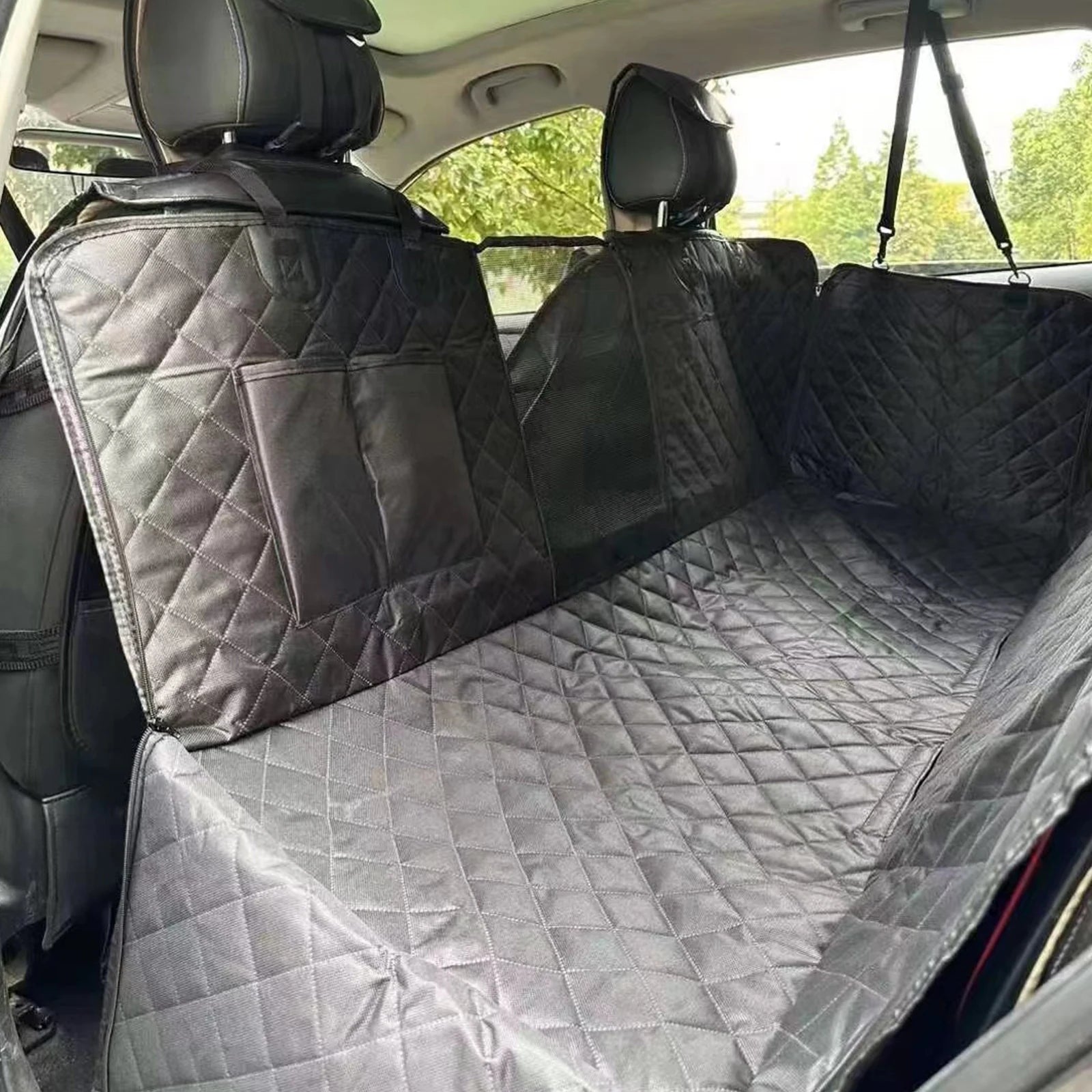 Waterproof Pet Car Seat Cover with Anti-Slip Mesh Window