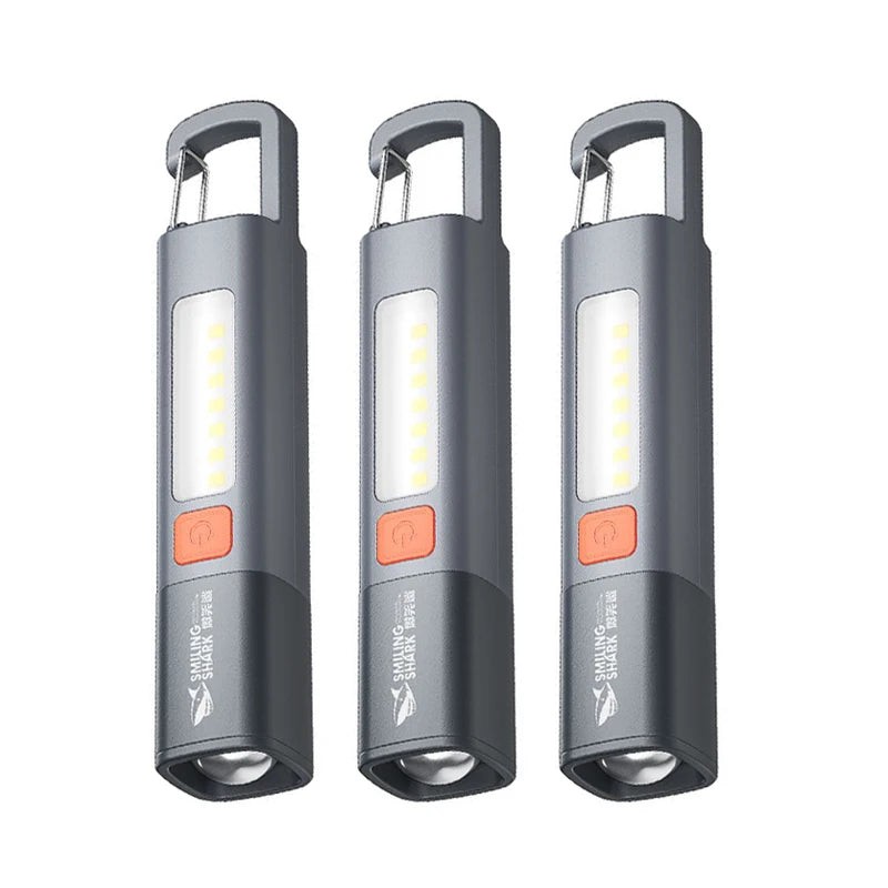 SMILING SHARK Rechargeable LED Flashlight - Waterproof & Zoomable