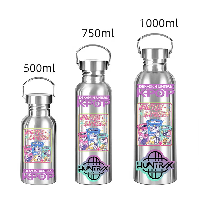 KPop Style Stainless Steel Water Bottle - 500/750/1000ML