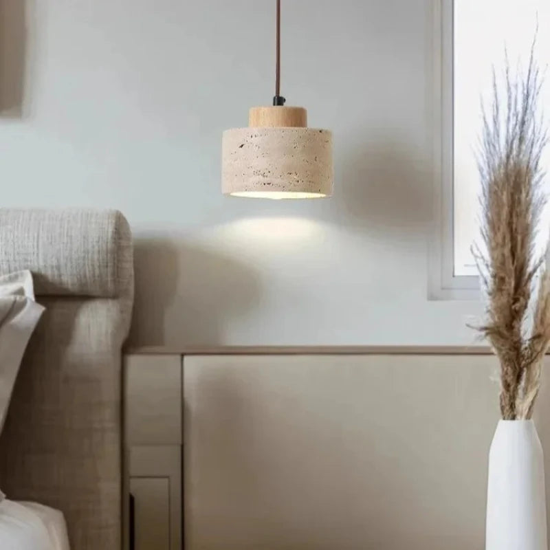 Pumous Yellow Stone LED Pendant Lamp - Modern Retro Chandelier