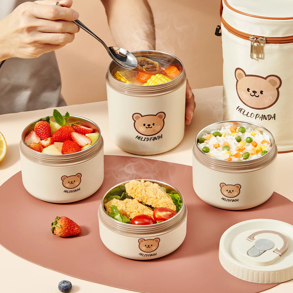 Insulated 304 Stainless Steel Bento Lunch Box - Large Capacity