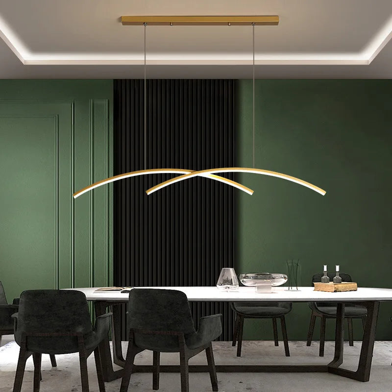 Stylish Minimalist Long Linear Pendant Lamp for Dining & Bar