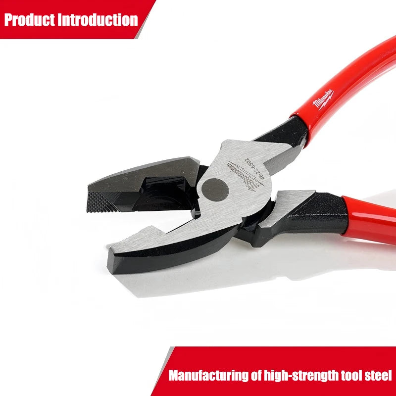 Milwaukee 9-Inch High-Leverage Lineman's Pliers with Comfort Grip