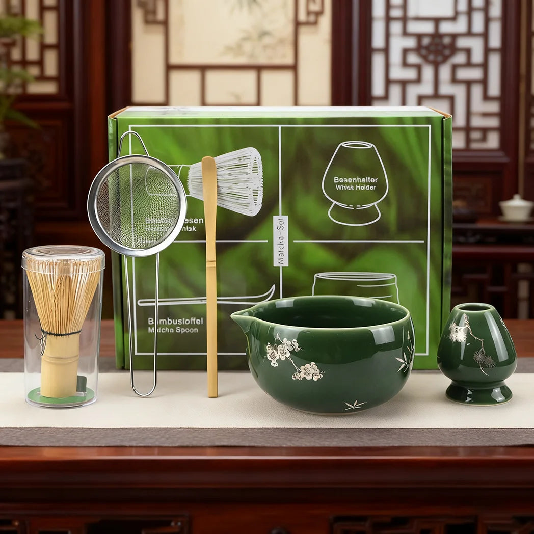 Premium Matcha Whisk Set – Bamboo Whisk, Bowl, Strainer & Scoop