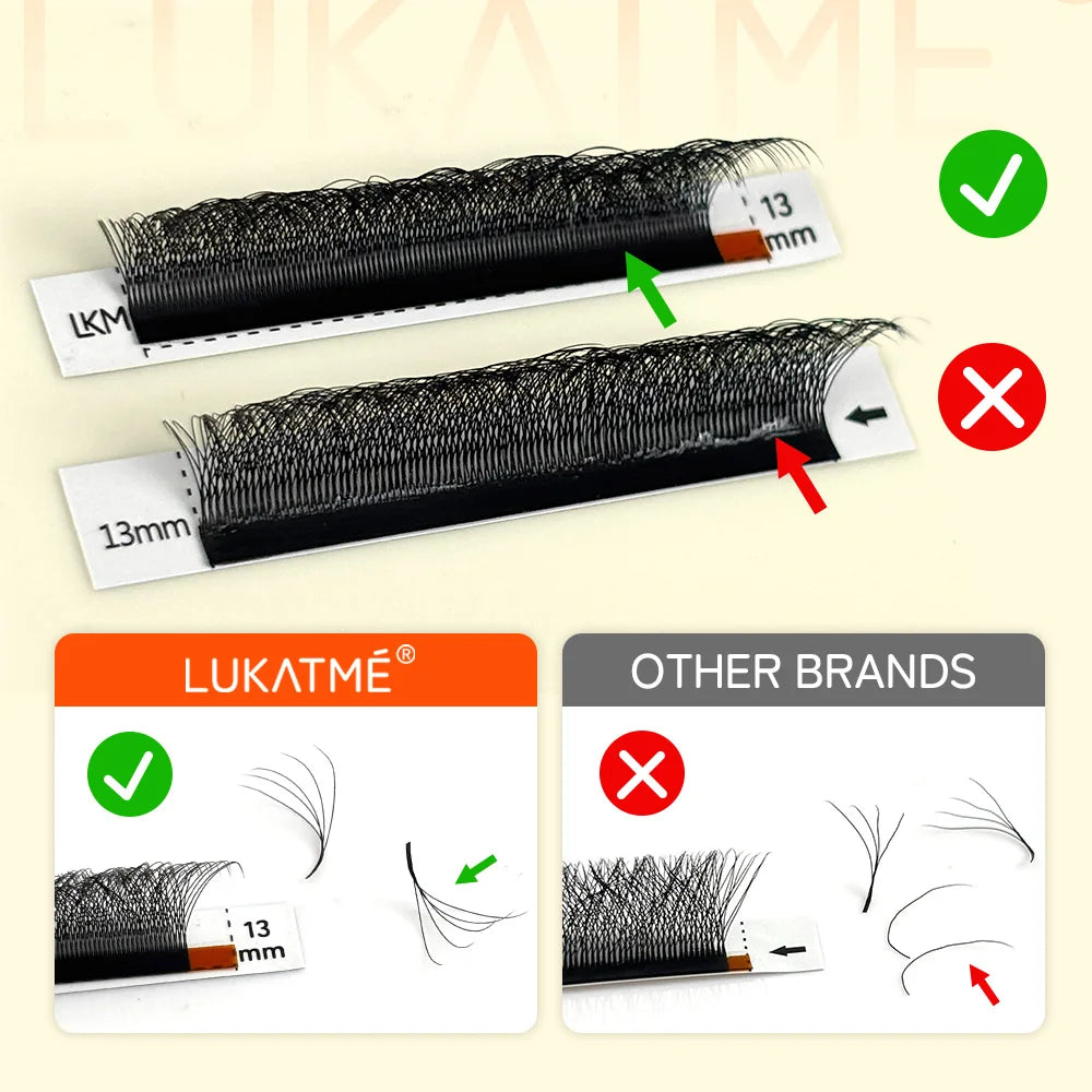 LUKATME 8PC Premade YY W Shape Curl Eyelash Extensions Mix Style