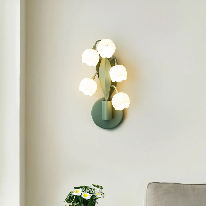Green Metal Wall Lamp with Adjustable 3-Color LED Lighting