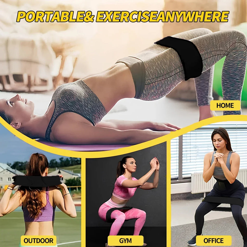 Elastic Resistance Bands for Legs & Hips - Non-Slip Workout Kit