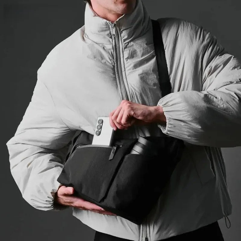 Men's Nylon Crossbody Shoulder Bag - Durable Large Capacity Travel Pack
