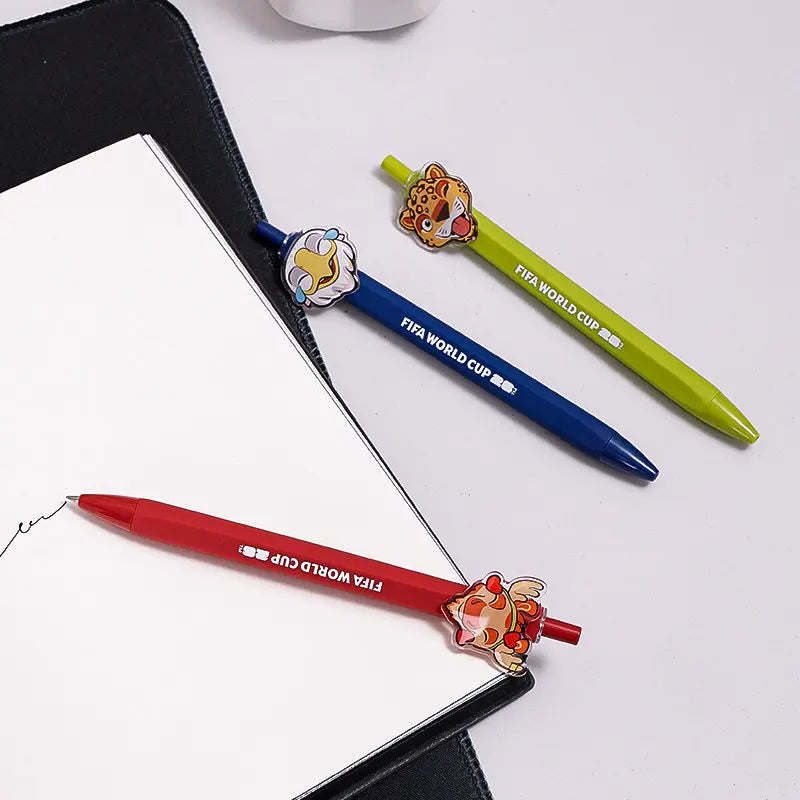 FIFA 2026 World Cup Mascot Retractable Gel Pen Set - Quick-Drying