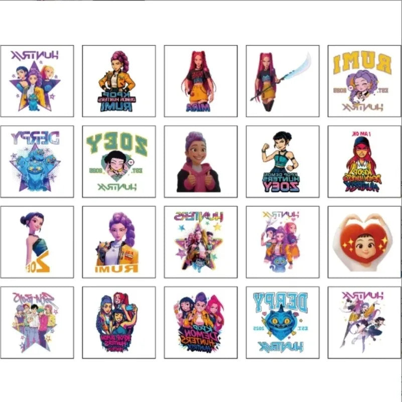 20pcs Cartoon Temporary Tattoo Stickers for Parties & Cosplay