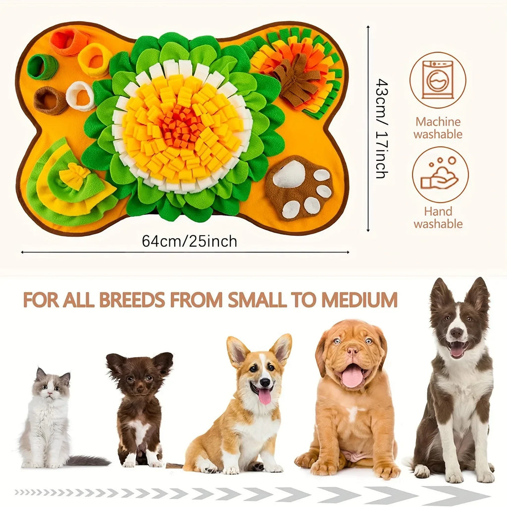 Interactive Dog Snuffle Mat - Anxiety Relief & Fun Squeaky Toy