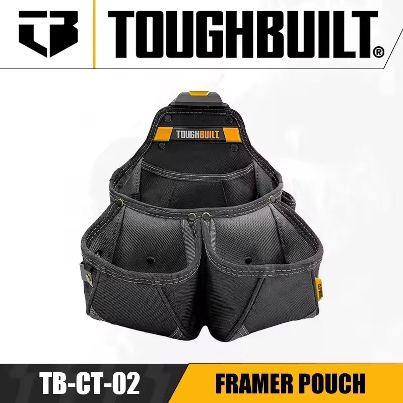 TOUGHBUILT Framer Pouch - Dual-Pocket Tool Belt with Kickstand Design